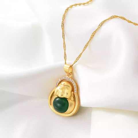 GREEN BELLY BUDDHA NECKLACE - Bling Ting