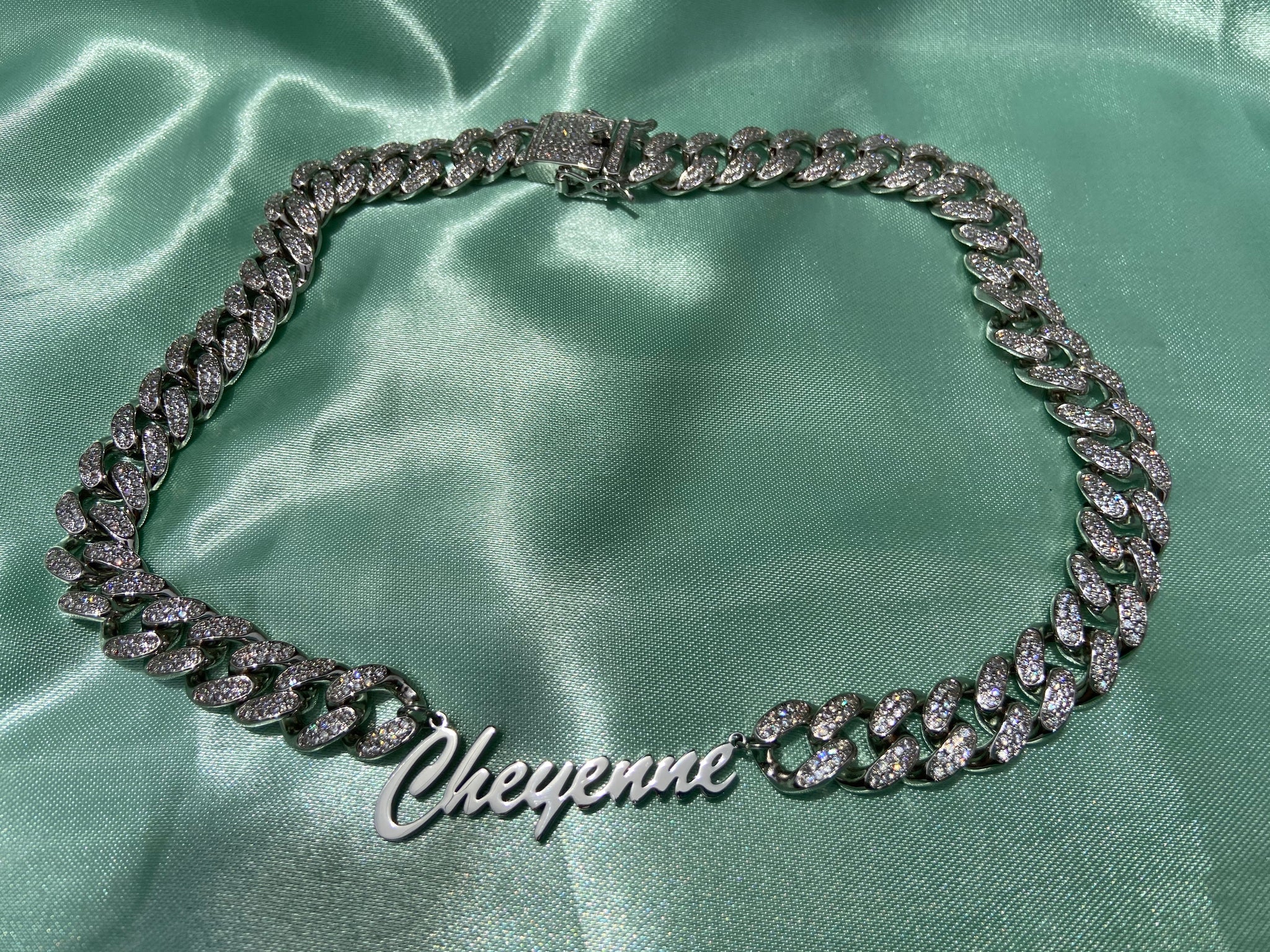 Cuban link with fashion name plate