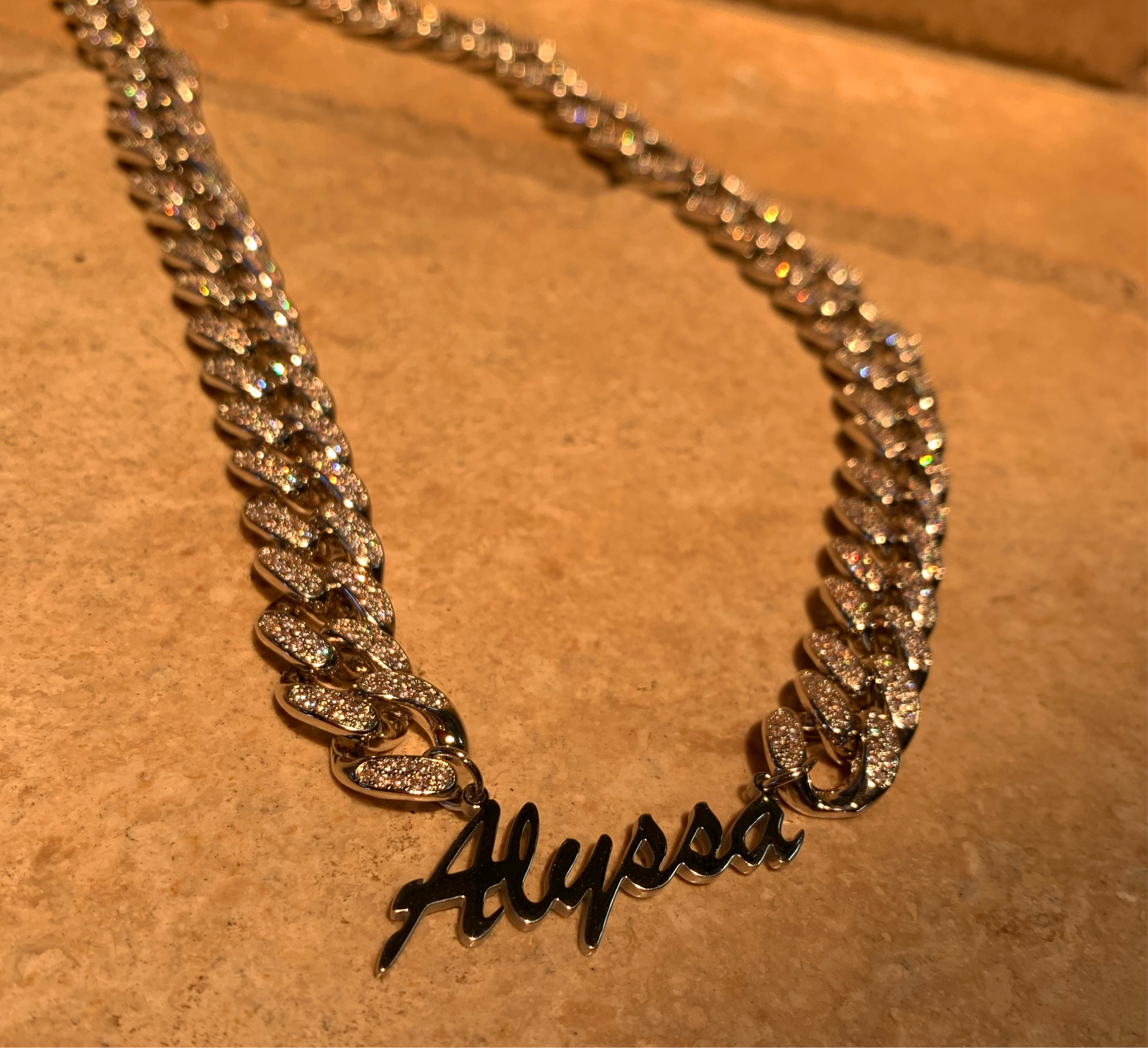 ICY CUBAN LINK NAME PLATE - Bling Ting