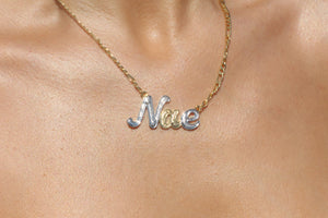 TWO TONE NAME NECKLACE - Bling Ting