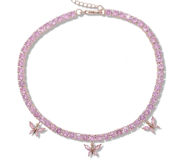 PINK BUTTERFLY CHOKER - Bling Ting