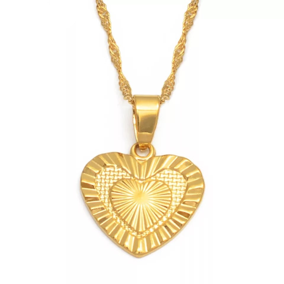 DETAILED HEART NECKLACE - Bling Ting