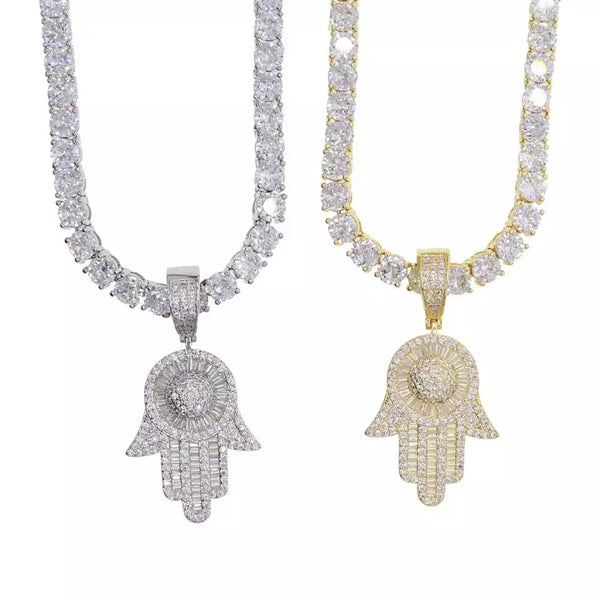 ICY HAMSA NECKLACE - Bling Ting